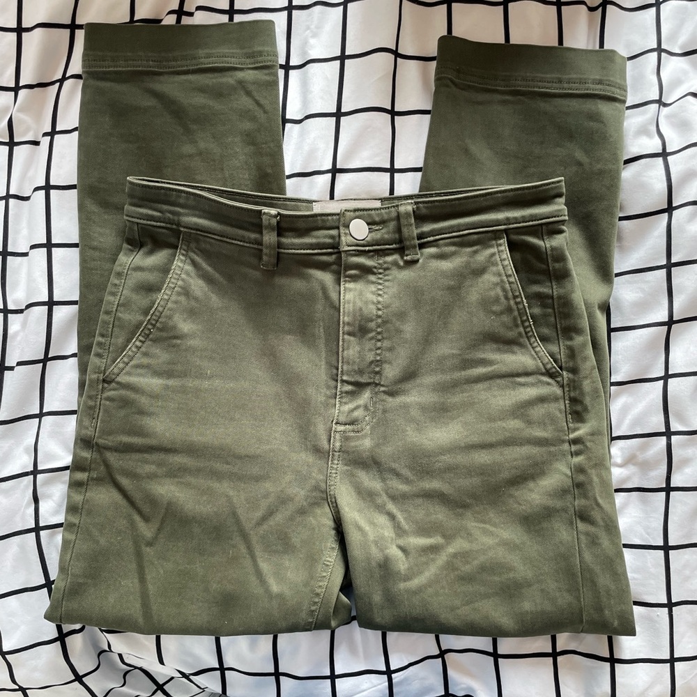 Everlane Slim Leg Crop Pant - Green